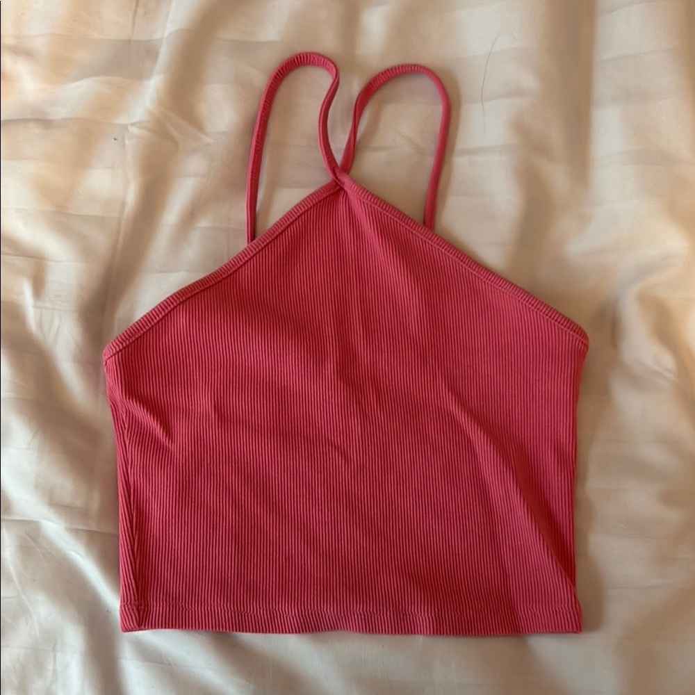 Pink halter going out top